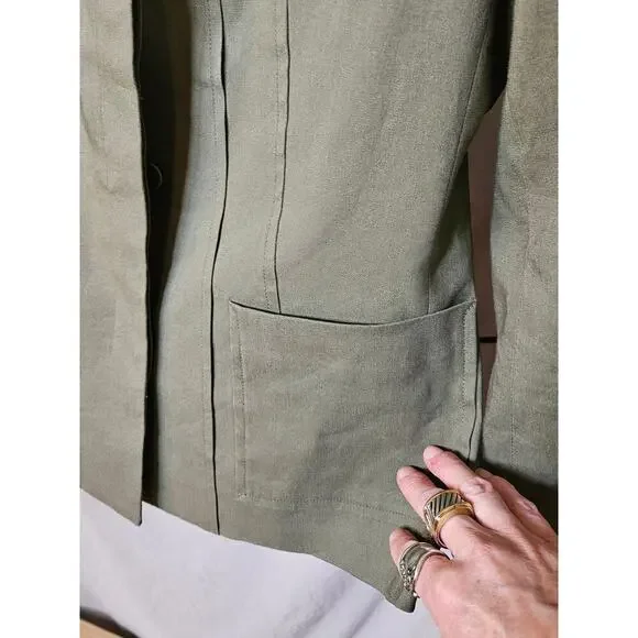 Calvin Klein Linen Blend Classic Blazer Size 2 - Picture 3 of 8